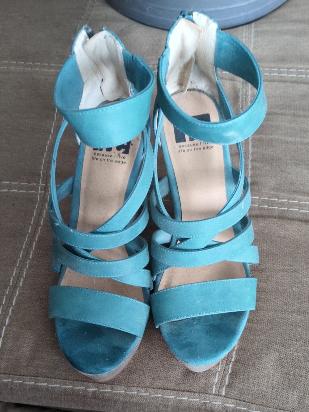 BC Footwear Teal Strappy High Heel Sandals